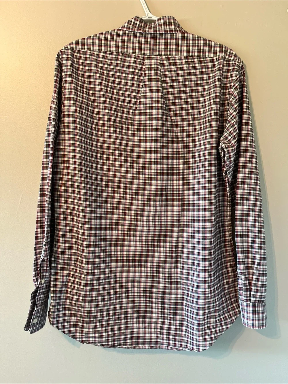 Men’s Ralph Lauren Custom Fit Blue Red Plaid Long Sleeve Button Up Shirt Small